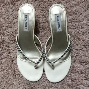 Steve Madden White & Blue Sandals